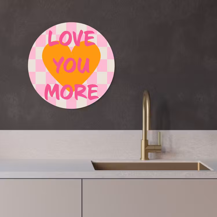 Muurcirkel - Valentijn - Love - Roze - Oranje — 3