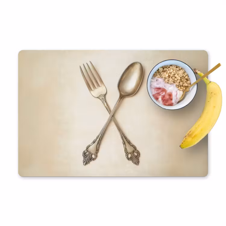 Placemat vinyl - Beige - Vintage - Bestek — 1