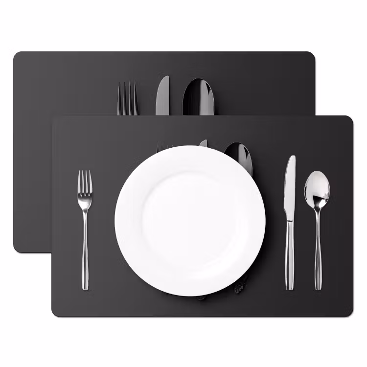 Placemat vinyl - Bestek - Zwart — 2
