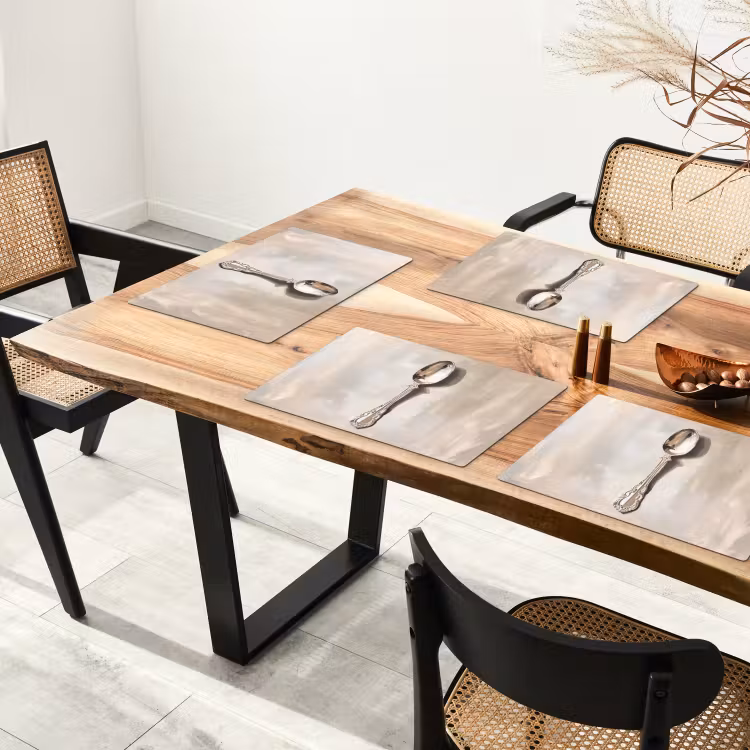 Placemat vinyl - Lepel - Verf - Zilver — 4