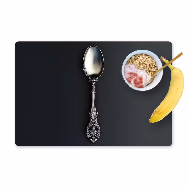Placemat vinyl - Lepel - Zilver - Metaal — 1