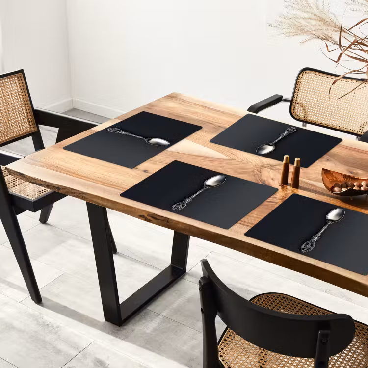 Placemat vinyl - Lepel - Zilver - Metaal — 4