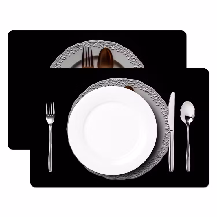 Placemat vinyl - Rose - Strik - Bestek — 2