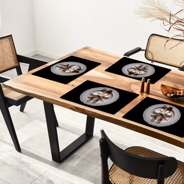 Placemat vinyl - Rose - Strik - Bestek — 4