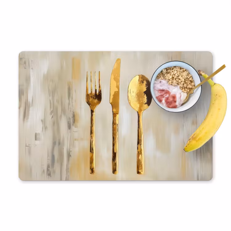 Placemat vinyl - Verf - Goud - Bestek — 1