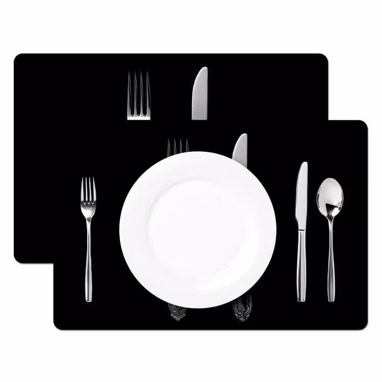 Placemat vinyl - Vork - Mes - Zilver — 2