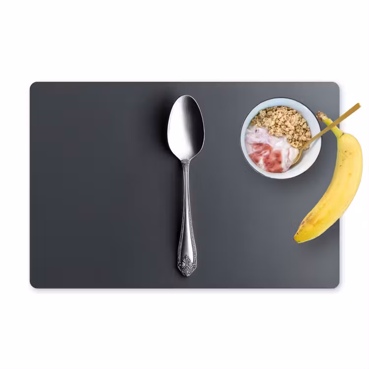 Placemat vinyl - Zilver - Metaal - Lepel — 1