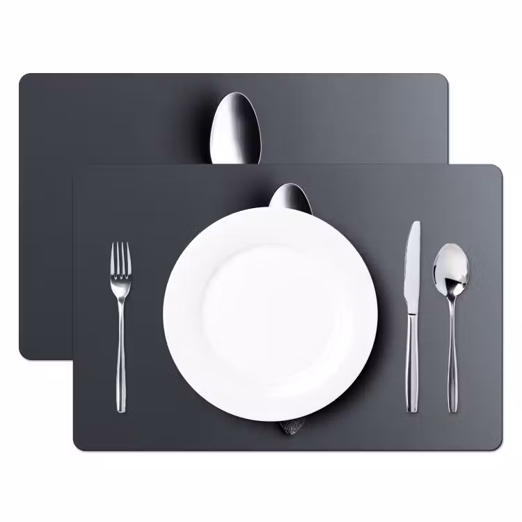 Placemat vinyl - Zilver - Metaal - Lepel — 2