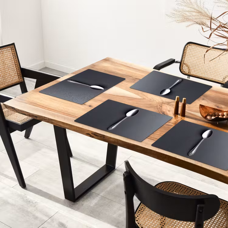 Placemat vinyl - Zilver - Metaal - Lepel — 4