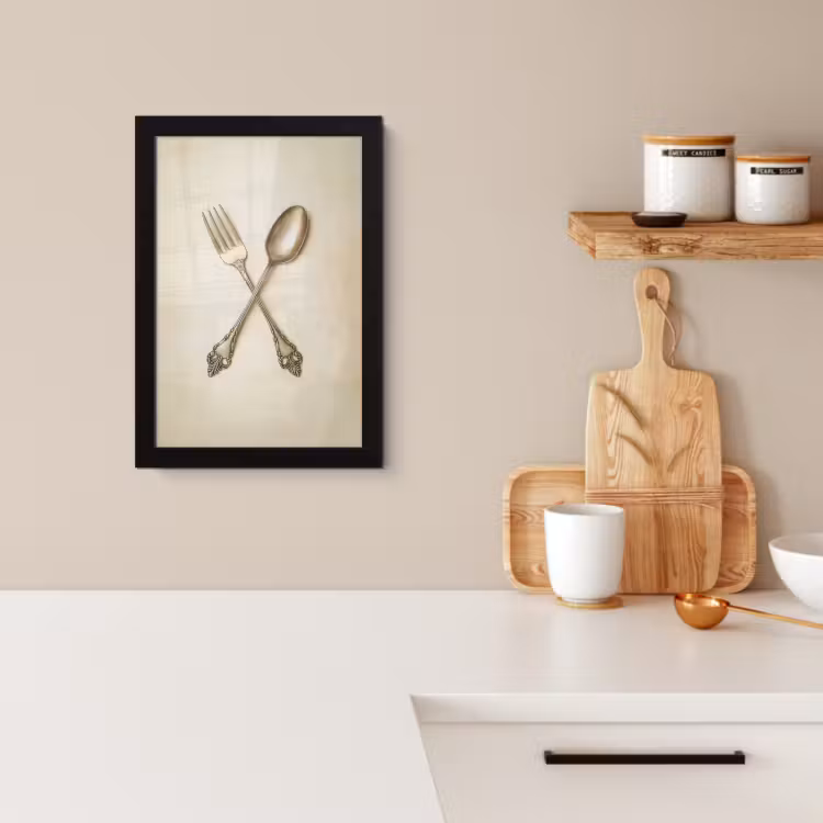 Poster met lijst - Beige - Vintage - Bestek — 4