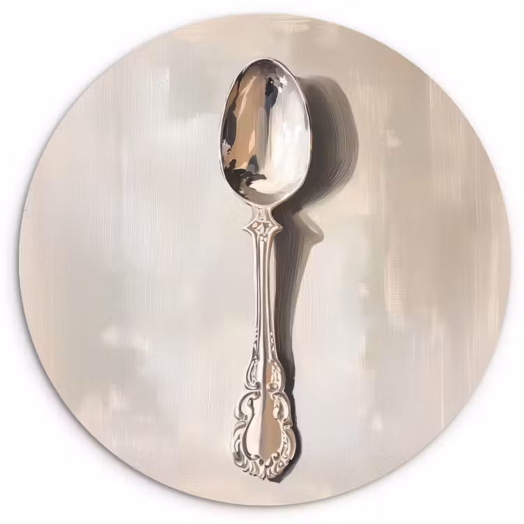 Muurcirkel - Lepel - Verf - Zilver — 2