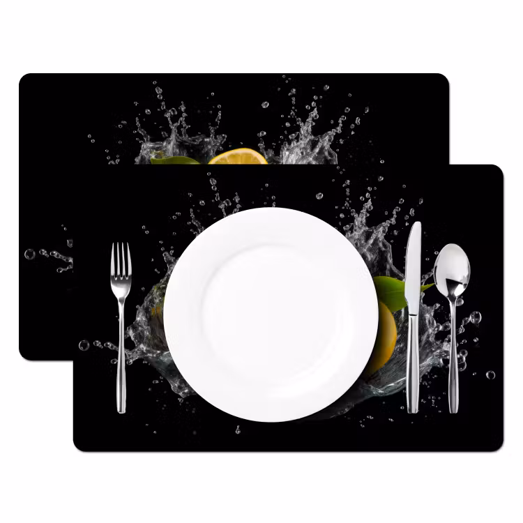 Placemat vinyl - Citroen - Fruit - Geel - Zwart — 2
