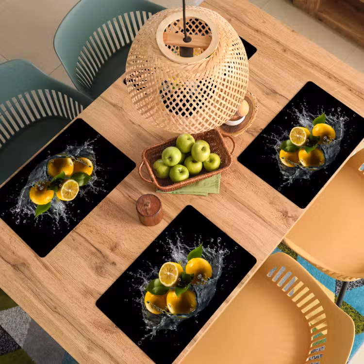 Placemat vinyl - Citroen - Fruit - Geel - Zwart — 3