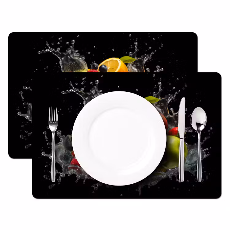 Placemat vinyl - Fruit - Appel - Sinaasappel - Rode vruchten - Water — 2