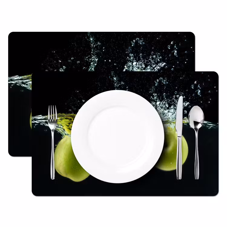 Placemat vinyl - Appels in Aqua — 2