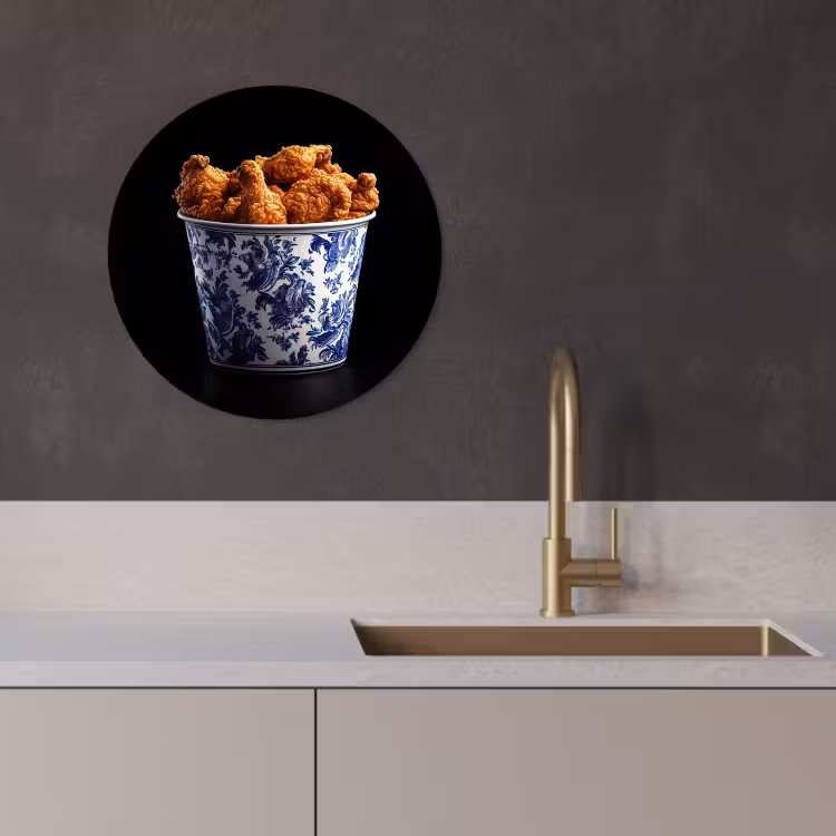 Muurcirkel - Kip - Bucket - Delfts blauw - Lekker — 2