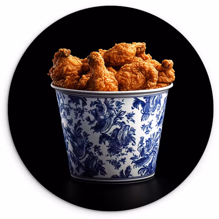 Muurcirkel - Kip - Bucket - Delfts blauw - Lekker — 4
