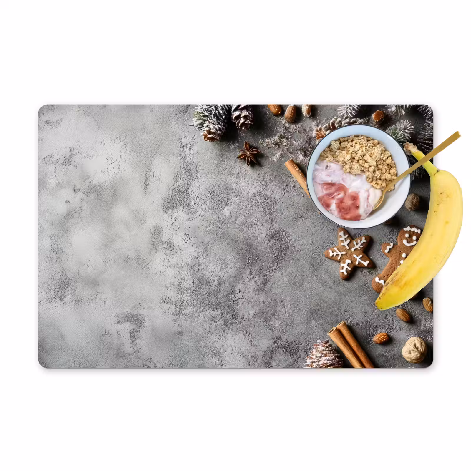 Placemat vinyl - Kerst - Bakken - Grijs - Landelijk — 1