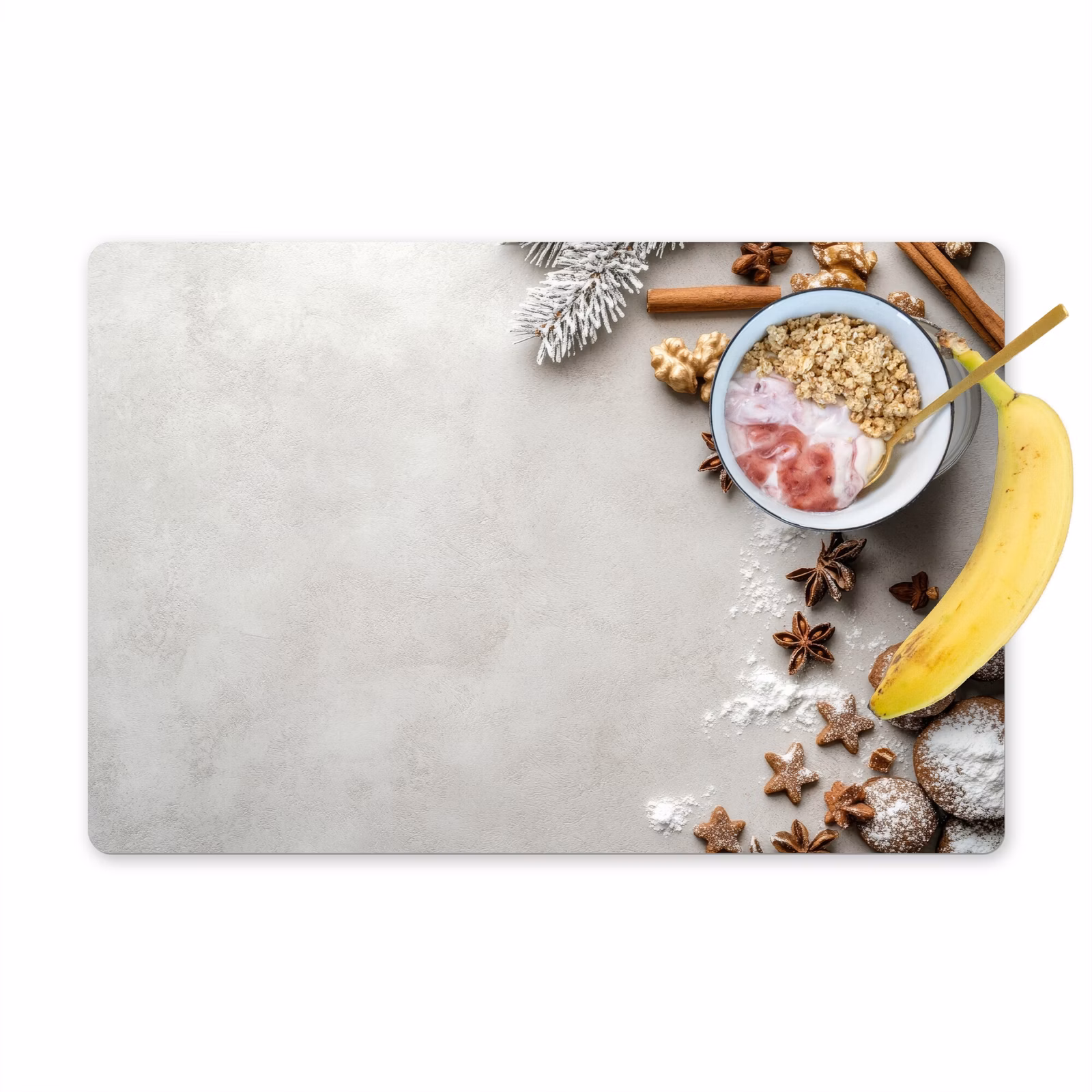 Placemat vinyl - Kruiden - Winter - Melk - Beton — 1