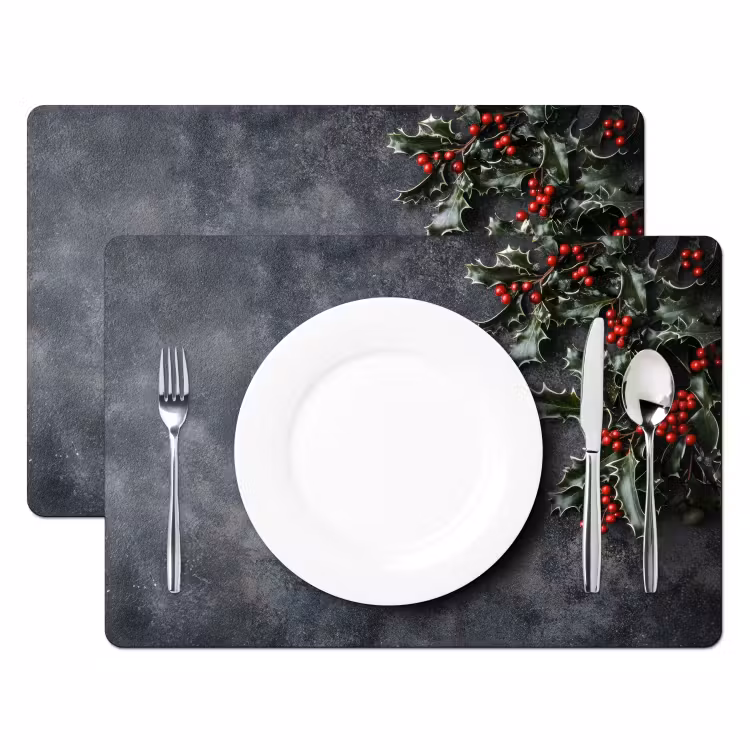 Placemat vinyl - Christmas - Takken - Winter - Rood — 2