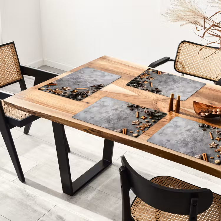 Placemat vinyl - Kerst - Bakken - Grijs - Landelijk — 4