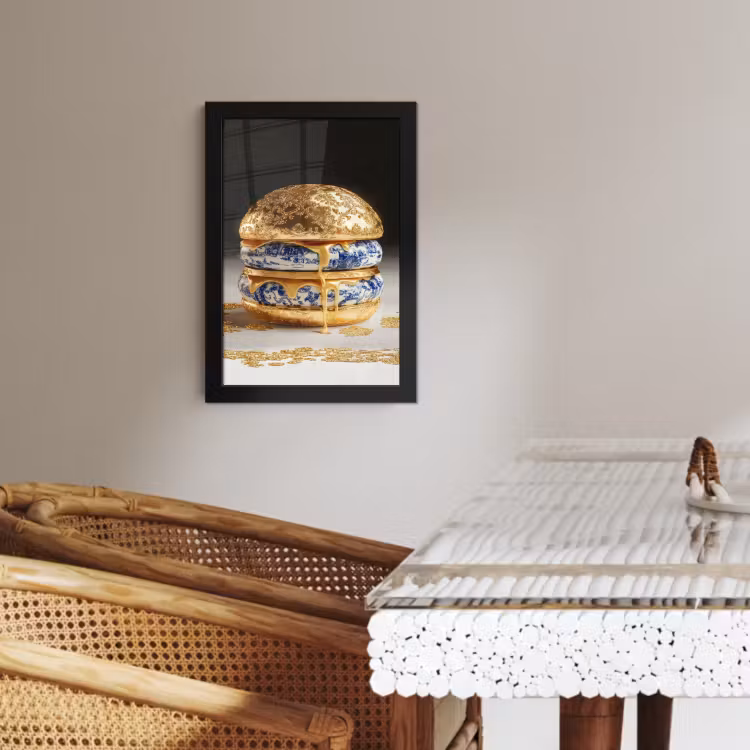 Poster met lijst - Delftsblauw - Goud - Burger — 3