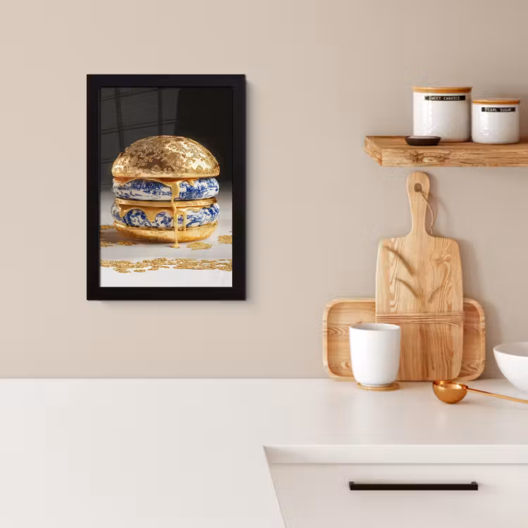 Poster met lijst - Delftsblauw - Goud - Burger — 4