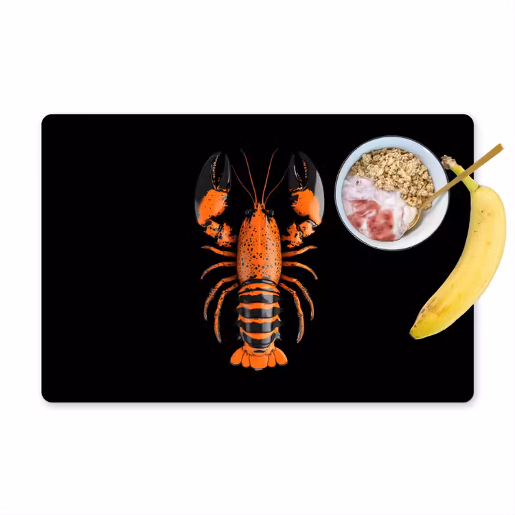 Placemat vinyl - Kreeft - Oranje - Zwart - Modern — 1