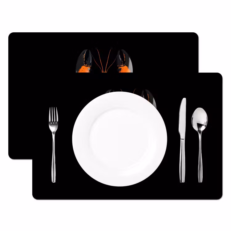 Placemat vinyl - Kreeft - Oranje - Zwart - Modern — 2