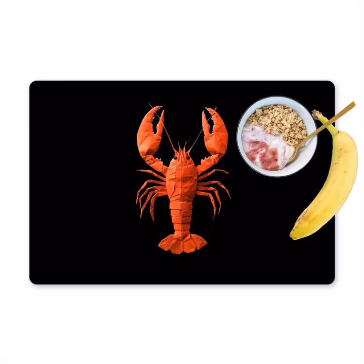 Placemat vinyl - Kreeft - Papier - Origami papier - Rood — 1