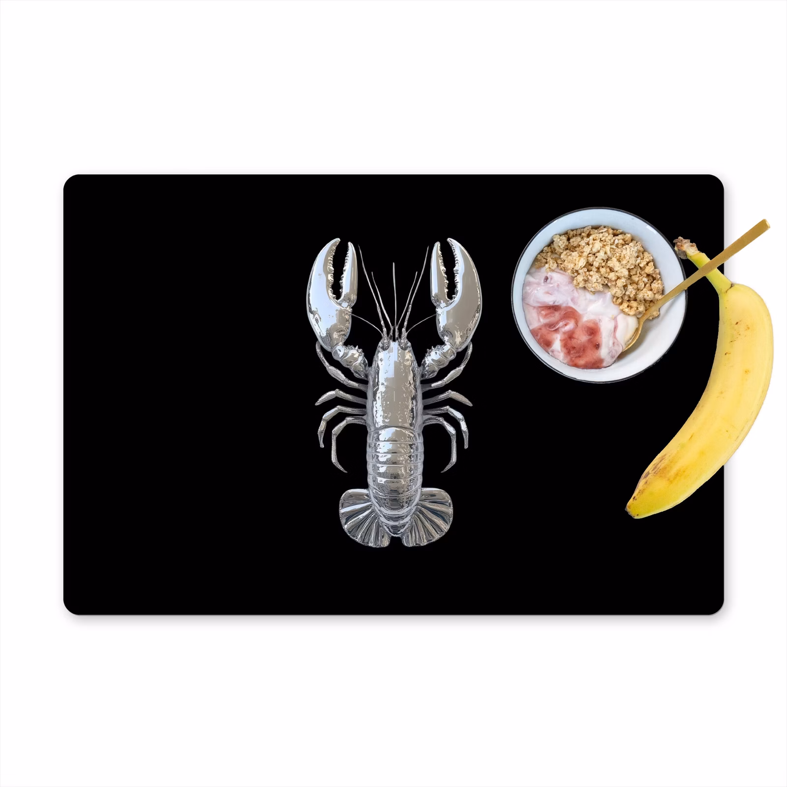 Placemat vinyl - Kreeft - Zilver - Metallic - Luxe — 1