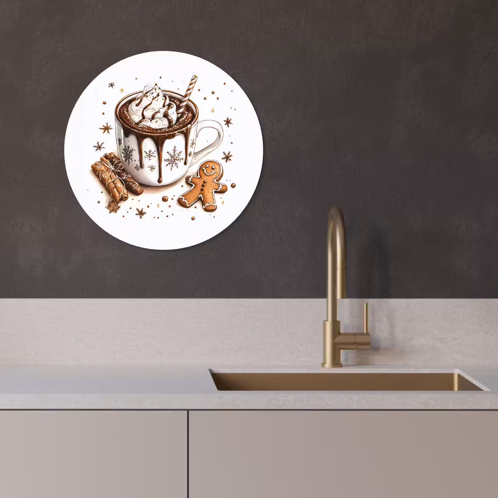 Muurcirkel - Chocomel - Decoratie - Koek - Winter - Kerst — 1