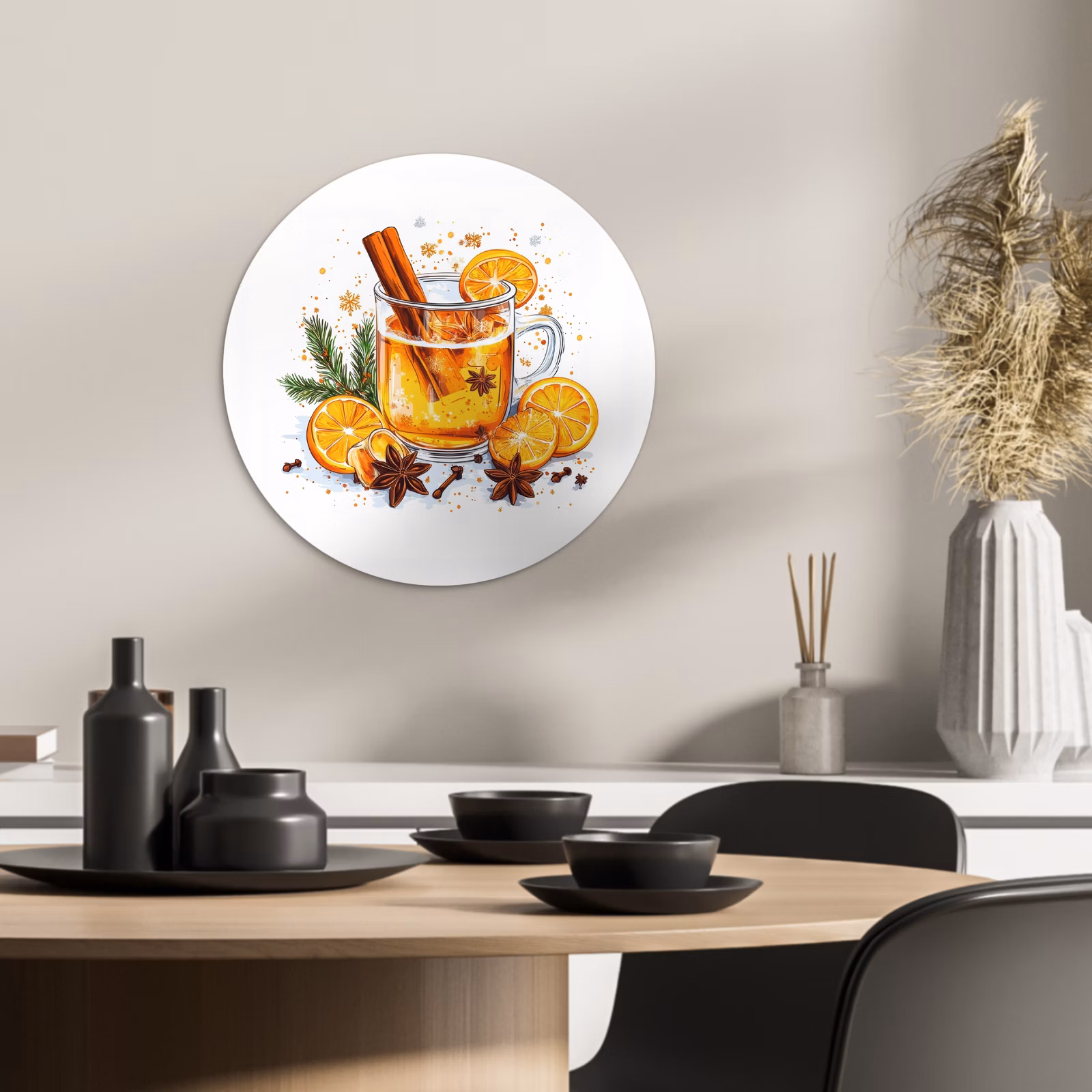 Muurcirkel - Warm - Thee - Oranje - Kaneel — 1