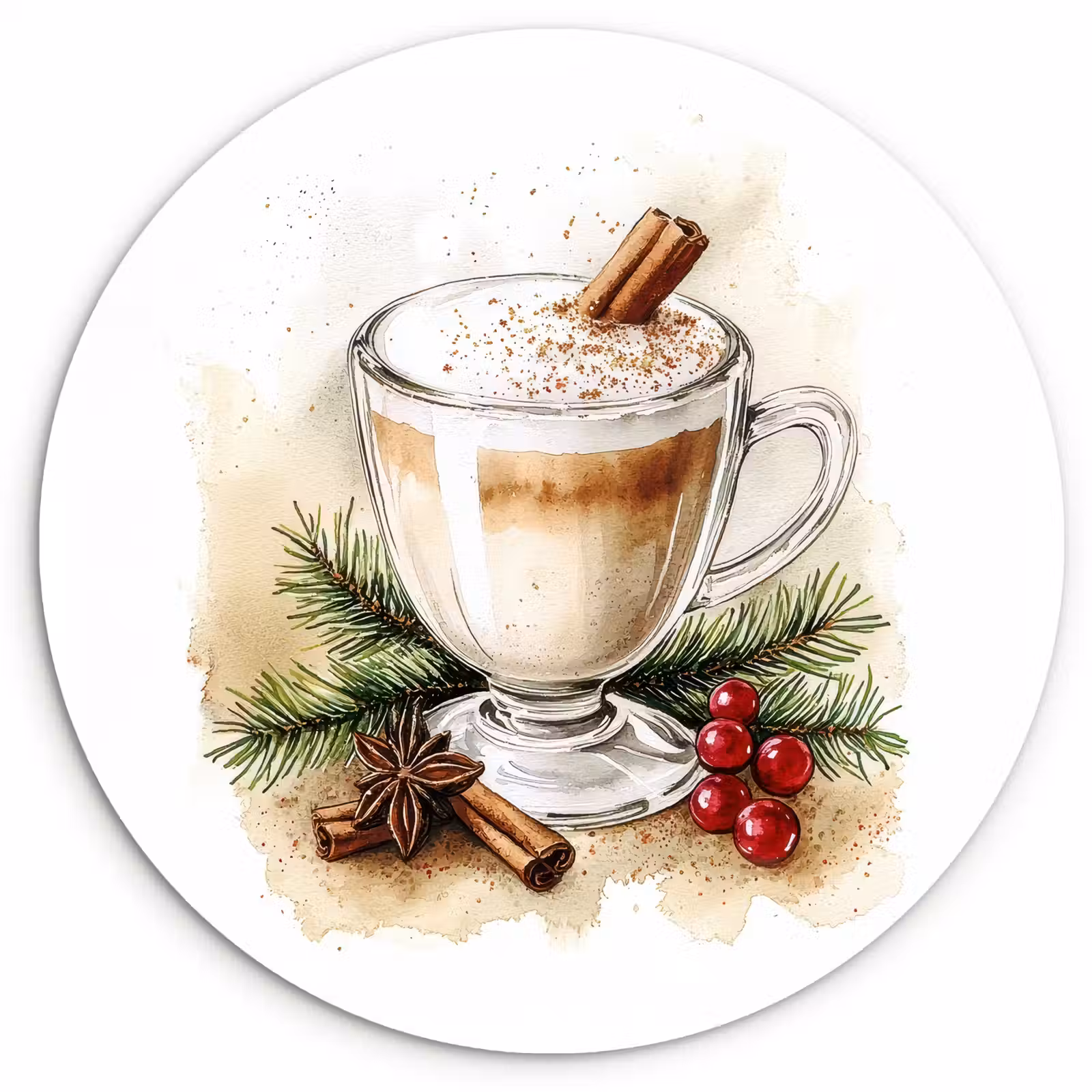 Muurcirkel - Winter - Koffie - Warm - Decoratie — 1