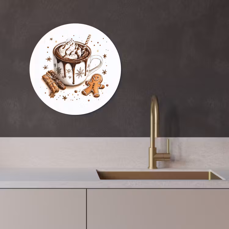 Muurcirkel - Chocomel - Decoratie - Koek - Winter - Kerst — 1