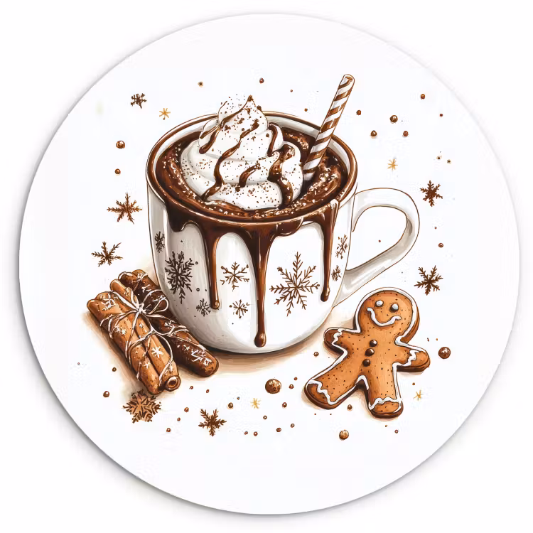 Muurcirkel - Chocomel - Decoratie - Koek - Winter - Kerst — 4