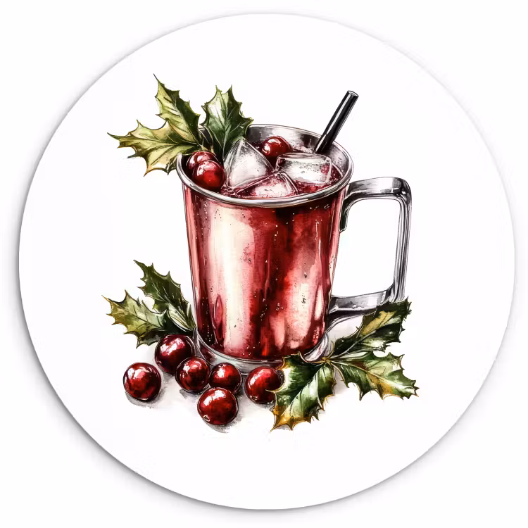 Muurcirkel - Drank - Winter - Cocktail - Rood — 3