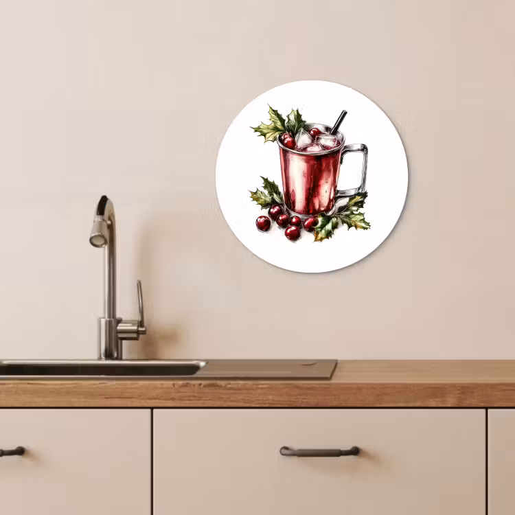 Muurcirkel - Drank - Winter - Cocktail - Rood — 4