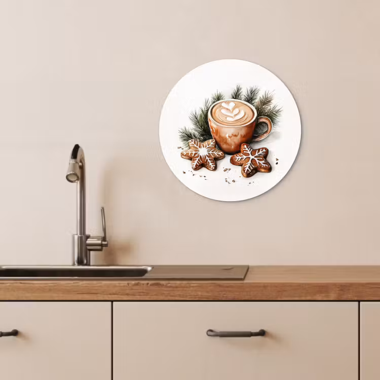 Muurcirkel - Koffie - Koek - Winter - Art - Kerst — 2
