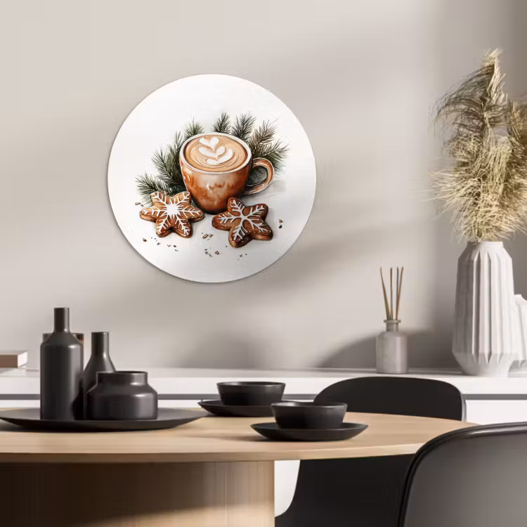 Muurcirkel - Koffie - Koek - Winter - Art - Kerst — 3