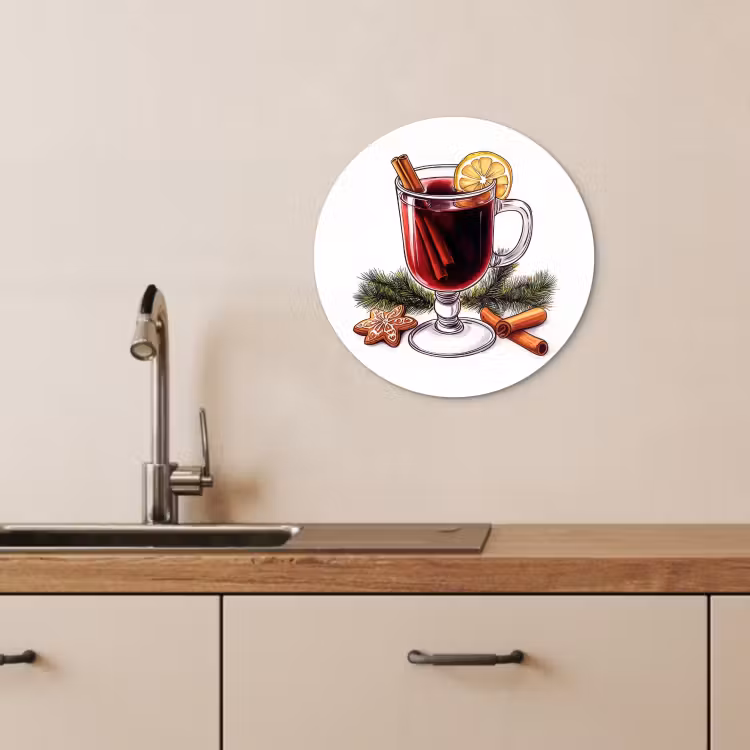 Muurcirkel - Wijn - Drinken - Gluhwein - Winter - Illustratie - Kerst — 1