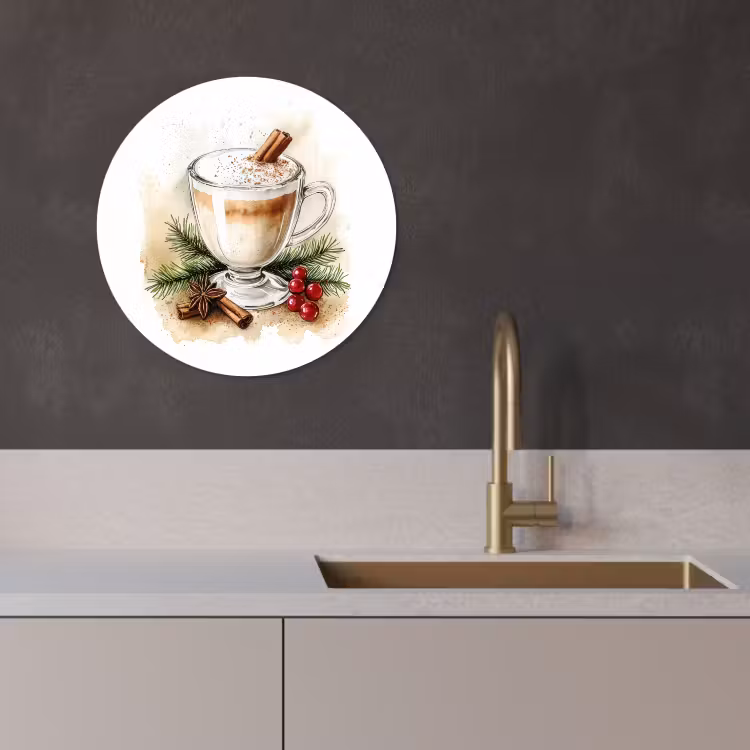 Muurcirkel - Winter - Koffie - Warm - Decoratie — 4