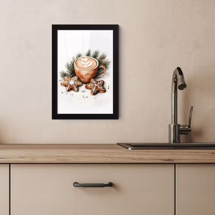 Poster met lijst - Koffie - Koek - Winter - Art - Kerst — 4