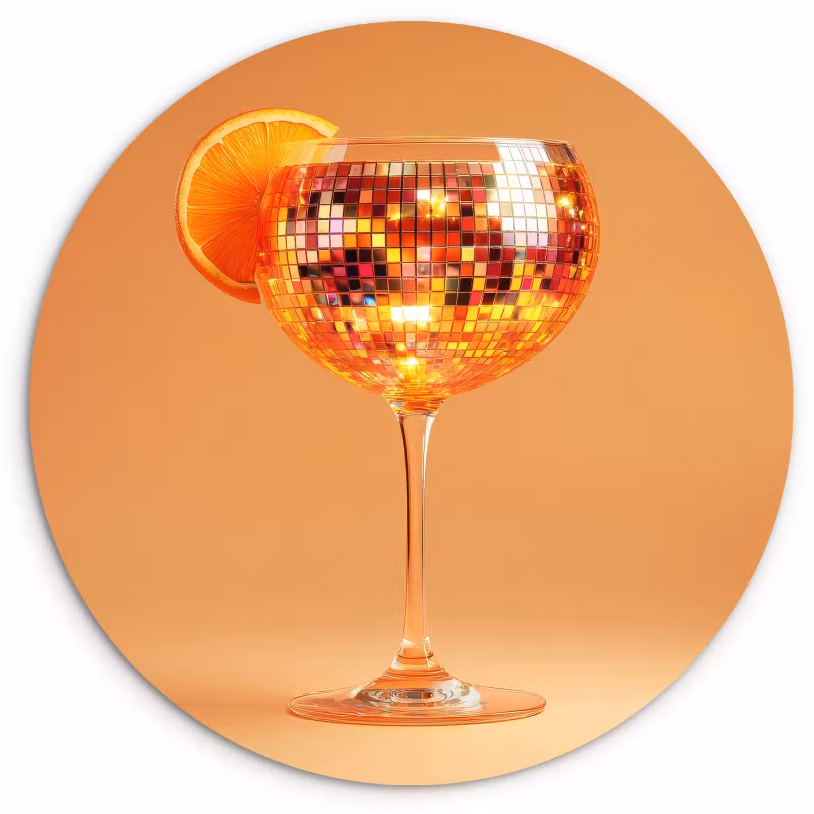 Muurcirkel - Drank - Oranje - Glitter - Disco — 1