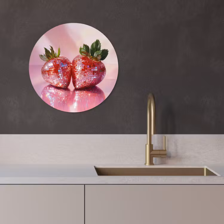 Muurcirkel - Disco - Fruit - Glitter - Strawberry — 2