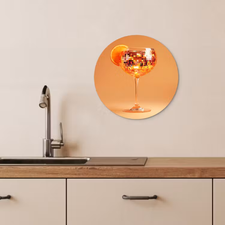 Muurcirkel - Drank - Oranje - Glitter - Disco — 4