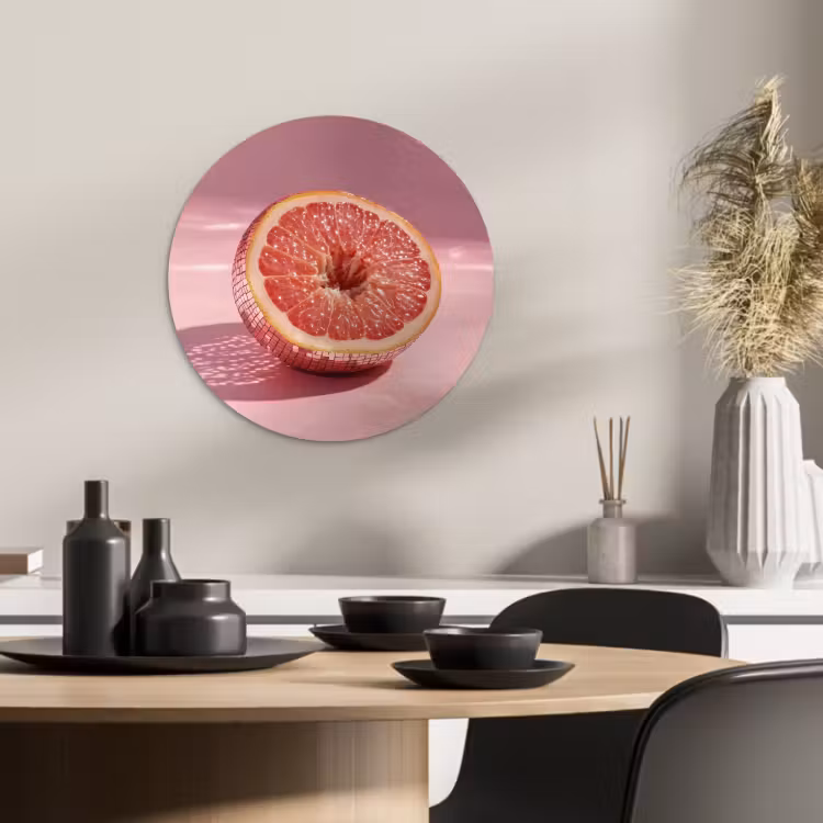 Muurcirkel - Grapefruit - Roze - Disco - Shiny — 2