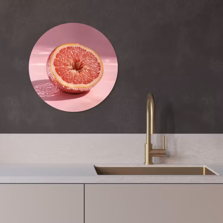 Muurcirkel - Grapefruit - Roze - Disco - Shiny — 4