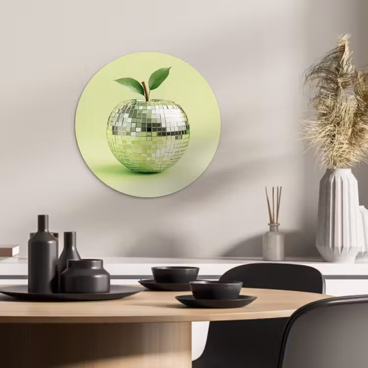 Muurcirkel - Groen - Disco - Decoratie - Appel — 2