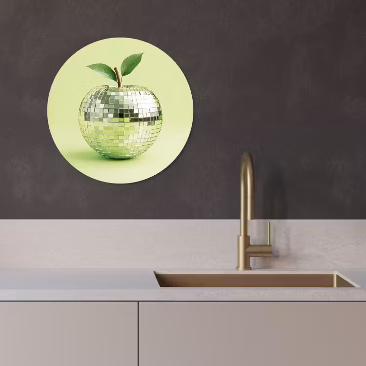 Muurcirkel - Groen - Disco - Decoratie - Appel — 3